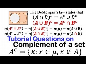 Tutorial Questions on Complement of a set