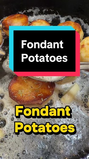 #creatorsearchinsights #foodoftheday 🥔✨ Buttery Fondant Potatoes Crispy, golden on the outside, incredibly tender and buttery on the inside—these fondant potatoes look fancy but are surprisingly easy to make! Ingredients- 4-6 people • 4 large Yukon Gold potatoes • 2-4 tablespoons olive oil • 3 tablespoons of butter • 3 cloves garlic, smashed • 2–3 sprigs fresh thyme or a tsp of dried thyme • 1 cup chicken broth- enough to cover 1/2 way to the potatoes • 1 teaspoon salt, plus more to taste • ½ t