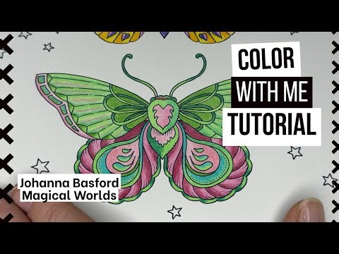 Green Butterfly🦋 Coloring Tutorial Johanna Basford Magic Worlds Color With Me Pencils Technique