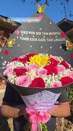 Tel.☎️📱 1(682)249-3162 Florería Los Girasoles 📍1149 Redcloud Dr Fort Worth TX 76120 #rosas #roses #rosasnaturales #girasoles #ramo