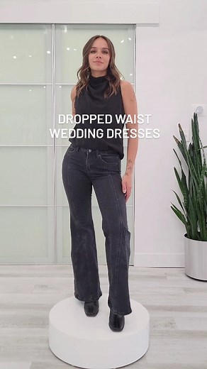 170 reactions · 384 comments | 1, 2, 3, 4, 5, or 6? Which elongated waistline wedding dress do you like best? All of the dropped waist wedding dresses shown are available in-store at our downtown Salt Lake City bridal showroom. DM us your questions! 冀 | Alta Moda Bridal | Facebook