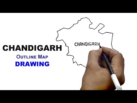 How to Draw Map of Chandigarh || Chandigarh Outline Map