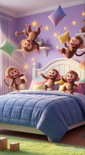 🐵 Jump Jump! Ten Little Monkeys Song | Fun Learning Video 🌈.
