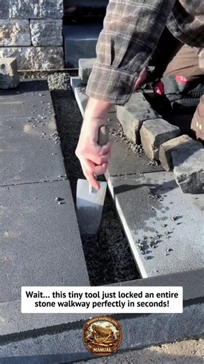 INSANE Paver Gap Hack! Workers Use Hidden Tool To Lock Stones Perfectly #construction #tools #shorts