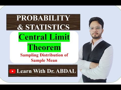 Central Limit Theorem | Sampling Distribution of Sample Mean | Probability & Statistics| Dr. ABDAL