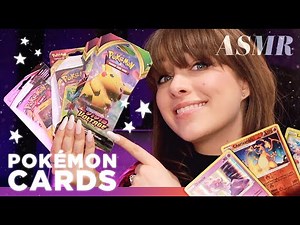 ASMR 🔥 Opening Pokémon Trading Card Game Packs!🔥 Whispering, Tapping, Tracing & Shuffling Sounds