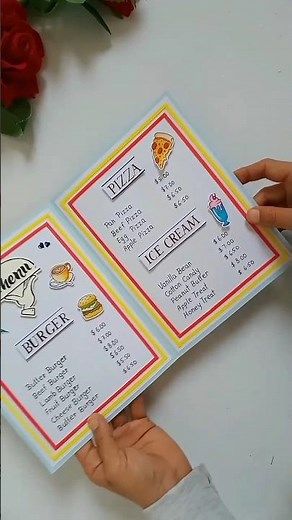 simple and beautiful menu card design ll #menucard #papercraft #cardidea #5
