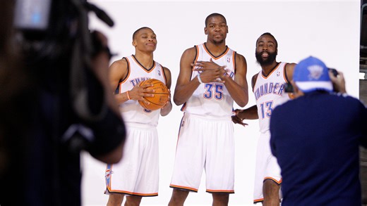 Who makes the OKC Thunder list for 15 best players in team history?