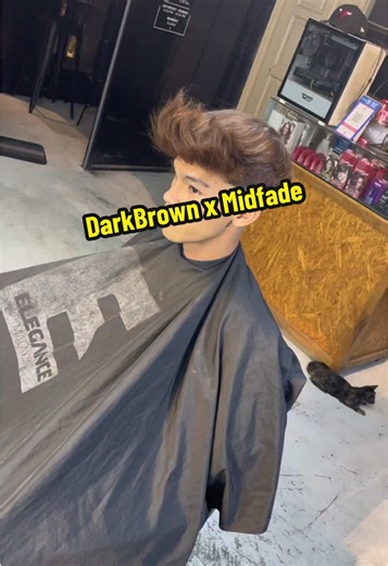 Dark Brown Mid Fade Haircut for Men
