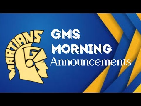 GMS Announcements for Monday, February 9, 2026