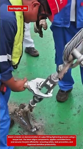 Industrial Pipe Fitting Tightening Process – Precision Torque in Action!