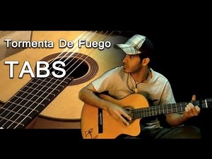 Tormenta De Fuego flamenco guitar tabs - famous Spanish song - Arranged by Em