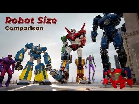 Size Compariosn : Giant Mechas and Robot | Human perspective view