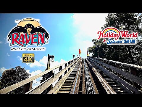 2025 The Raven Roller Coaster On Ride Front Seat 4K POV Holiday World & Splashin' Safari
