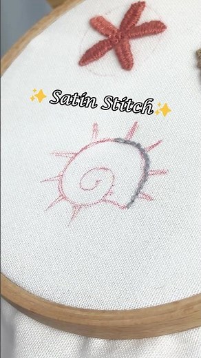 Very easy snail embroidery tutorial 🐚 #handembroidery #embroiderydesign #embroiderytutorial
