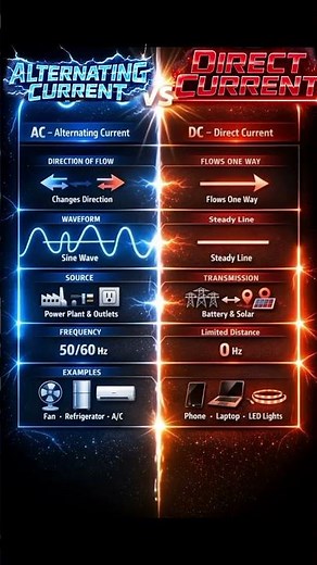 AC & DC | What’s the Real Difference? 💥 #current #acdc #electricity