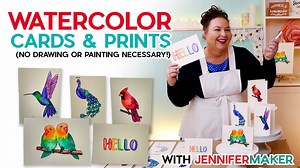 In case you missed our noon mingling, let me reassure you... you can definitely do this! With the help of technology, you can make watercolor art that even classically trained artists would admire! And all you need is your Cricut, some watercolor markers, and the ability to trace. I told you that you could do this! 😃 Grab the free files from my blog and craft along with the video below! JenniferMaker.com/diy-watercolor-cards | JenniferMaker.com