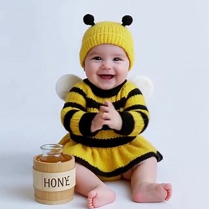 Knitted Baby Bee Costume: Halloween Cosplay Outfit With Wings - Etsy