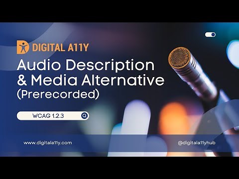 Understanding WCAG SC 1.2.3 Audio Description or Media Alternative (Prerecorded) (Level A)