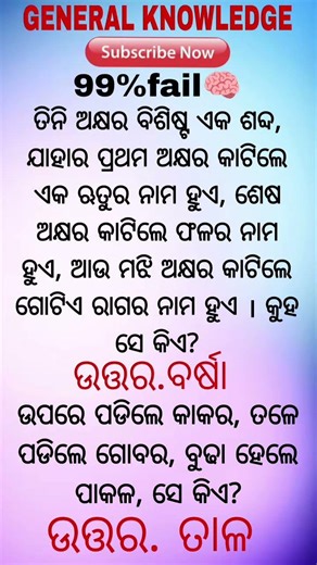 ଓଡ଼ିଆ ସାଧାରଣ ଜ୍ଞାନ || odia gk short video quation answer #odiagkknowledge #gk
