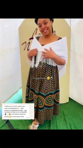 If you’re getting married or preparing a makoti, we make custom wedding shawls. Custom made with the bride’s new name, because every makoti deserves something made just for her #weddingshawl #Becomingmrs #headwrap #beadeddoek #pretoria