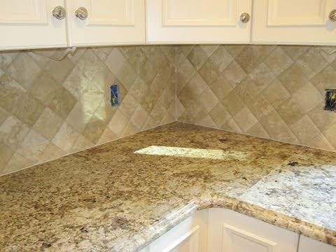 Travertine tile Kitchen Backsplash