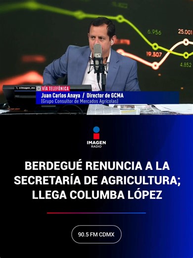 👥 #JulioBerdegué deja de ser titular de la Secretaría de Agricultura; lo releva #ColumbaLópez. ¿Qué pendientes deja Berdegué y qué retos se perfilan para la primera mujer en ese cargo? Esto dice Juan Carlos Anaya, director del Grupo Consultor De Mercados Agrícolas, en #ImagenEmpresarial con @rodpacmx #Digital