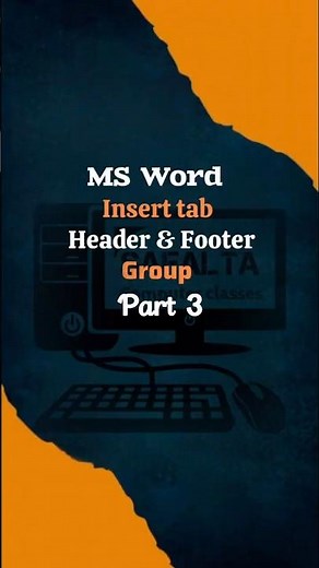 How to add page number in MS Word Insert Tab header & footer #computereducation #computer #ytshorts