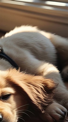 Cute Puppy Flops Down After Walk | Adorable Tired Dog Moment