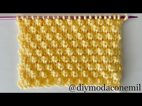 Como tejer el PUNTO DE PEPITAS a dos agujas paso a paso