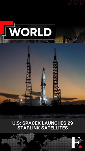 #FPReels: SpaceX Sends Starlink Satellites To Space Using Falcon 9 SpaceX’s Falcon 9 successfully takes off from NASA’s Kennedy Space Centre carrying 29 Starlink satellites. The agency aims to launch these satellites into Earth’s low-orbit. | Firstpost