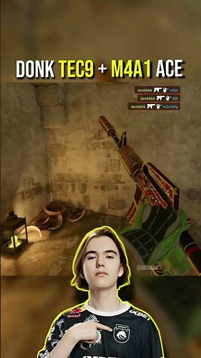 donk Destroys Everyone with Tec-9 to M4 Ace💥 | Counter-Strike 2