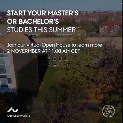 205 reactions | Join our Virtual Open Day on 2 November to learn about our programmes and student life at Aarhus University. On this day, you can also meet current students, admission officers and many more to get all your questions answered. | Aarhus University | Facebook
