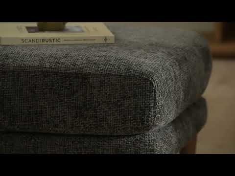 Isabella Charcoal Fabric Footstool by Murphy Home