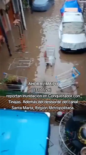 Inundación en Conquistador con Tinajas, Maipú