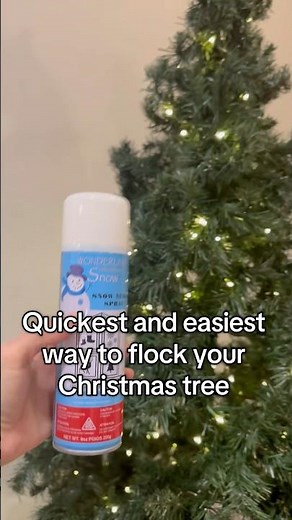 Easiest way to flock your Christmas tree for only $8.99 #christmastree #flockchristmastree