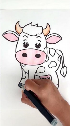 Let's Color a CUTE Cow! | Easy & Relaxing Art for Kids 😊