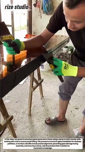 "Installing Glass Panel with Clamp & Tool – DIY Workshop Task!"