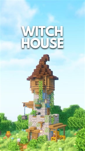 Cozy Witch House 🧙‍♀️ | Survival-Friendly Magic Tower 🌿 #minecraft #minecraftbuild #shorts