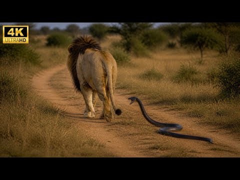 When the lion doesn't see the black mamba, this happens | Mini-Documentary African savanna