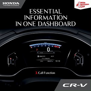 The CR-V’s innovative 7” TFT Meter displays essential information and alerts for your drive – in one space. Endless convenience for a smoother drive. Limit risks of infection with double masks, regular sanitising and proper distancing. Never compromise on safety! Experience the CR-V at: https://bit.ly/CR-V7”TFTMeter | Honda Malaysia