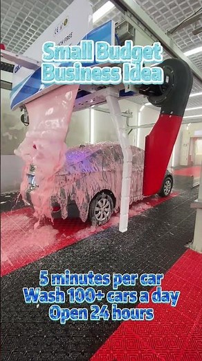 Contactless car wash machine installable in just 40m², compatible with multiple payment methods.