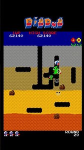 Dig Dug Round 20 - Classic Arcade Gameplay#shorts