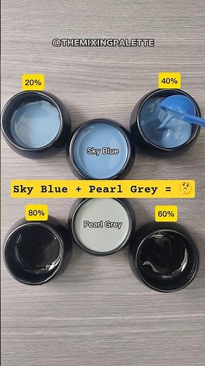 Sky Blue + Pearl Grey Color Mixing 🎨 | Satisfying Pastel Blend #colormixing #shortsfeed #youtube