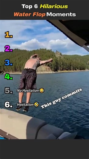 Ranking Top 6 Funniest Water Flop Moments 🤣😎