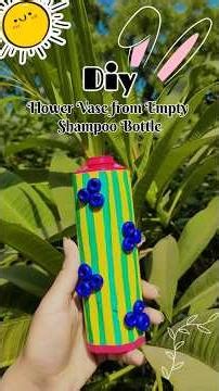 ✨🌸How to Make a Beautiful Vase using Waste Shampoo Bottle#diy#shorts#art#wastetobest#craft#handmade🥰