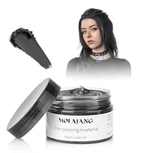 Black Temporary Hair Color Wax - SOVONCARE Washable Gray Hair Dye for Men & Women, All-Day Hold Disposable Hair Styling Clays for Party, Cosplay & Daily 4.23 oz