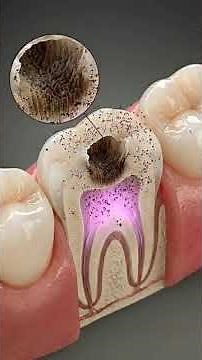 The 3D process of a cavity forming 🦷📉 #dental #animation