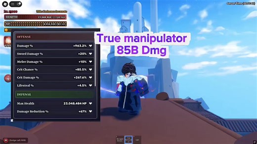 True Manipulator 85B DMG Build in Sailor Piece Roblox