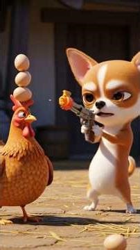 Target Practice Gone Funny 🐶🐔🥚 #ai #love #dog #youtubeshorts